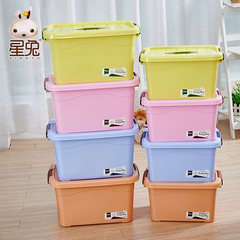 Thickening large and medium-sized small plastic box, portable cover clothes, sorting box, storage box, snacks, toys, bags and mail 40L 47*33*26cm Pink