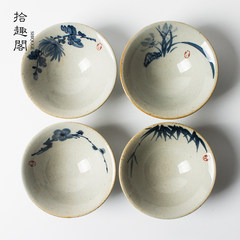 Hand-painted ceramics cup handmade tea cup Pu'er Tea antique ceramic cup cup hats coarse pottery tea masters cup Plum blossom