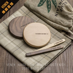 Black walnut solid wood mixing rod, tea cup mat, heat insulation pad, creative coffee coasters, log cups, mats, cups, cups, cups Black walnut stirring stick