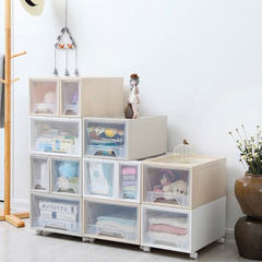 Thickening package, single drawer type free combination cabinet, transparent large plastic storage box, drawer cabinet storage box A suit 8003-- white