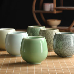 Longquan celadon guest house, tea cup, Japanese lovers cup, six ceramic tea cup, office Cup Di punch'ong