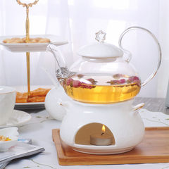Japanese fruit teapot, scented tea pot, tea set, heat-resistant glass ceramic heating base, tea brewed in the afternoon teapot Single furnace seat + glass pot
