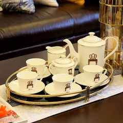 European style coffee cup set set coffee cup set with afternoon tea Guci coffee tea set tray 11 White tray (without coffee)