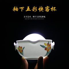 Cloud fire kiln in Liling under glaze porcelain portable ceramic tea set a pot of a glass cup Quik hand-painted orchid Hongyulan