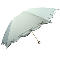 Japanese Princess bow lovely folding dual-purpose vinyl sun UV umbrella umbrella student white