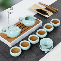 The special offer open set of ceramic tea set porcelain Kung Fu tea cup teapot covered household gift box Old flavor - tureen arhat cup 10 head