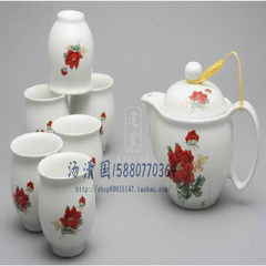 Taiwan kiln porcelain tea set tea authentic Ding white peony nine three with a double cup 9 The shadow of the dragon and Phoenix
