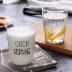 Good morning ZAKKA transparent glass heat mug simple Japanese milk cup cup morning breakfast cup A cup of good morning