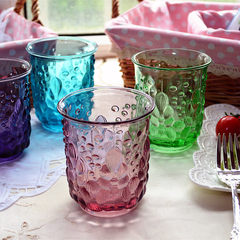 Fantasy aquatic plants, lead-free glass cup, European crystal relief, juice cup, red wine cup Purple low cup