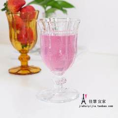 Lead free European style Chinese knot, high feet cup, cold drink cup, dessert cup, ice cream cup transparent
