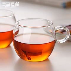 The left is right with the transparent glass tea set of Kung Fu tea cup tea cup creative heat thickening Four suits
