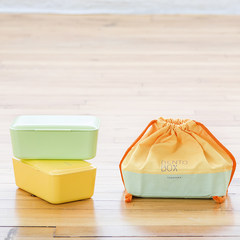 Japanese origin Takenaka single layer bento box, plastic split box lunch box, microwave oven box 0.9L Lemon yellow