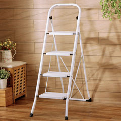 Outlet thickening iron pipe herringbone ladder, domestic folding movable ladder, stair ladder, ladder stool dual-purpose indoor ladder white