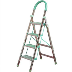 The hi stainless steel household folding four step five step new ladder ladder Aluminum Alloy pedal special offer free shipping D steel strip four step ladder