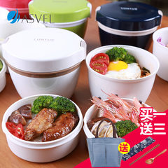Japanese ASVEL insulated lunch box, vacuum stainless steel, Japanese adult double deck bento box, heating microwave oven 620ML green