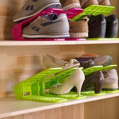 Wo Wo 4 installed double adjustable plastic storage shelf storage rack thickened shoe finishing 4 sets of purple