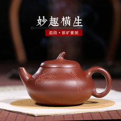 [Yu] de Yixing teapot pure handmade authentic purple clay ore drawing period of eggplant pot full of wit and humour Purple mud interesting eggplant pot