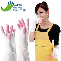 Comfortable and durable patron saint 101 shark oil thin and smart housework cleaning gloves S Pink fingertips