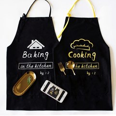 Shipping beioufeng simple cotton sleeveless apron apron Home Furnishing Kitchen Baking restaurant overalls antifouling overclothes Yellow word Cooking apron