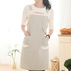 Korean fashion cotton cloth apron cooking in the Kitchen Apron apron post adult working sleeveless apron drawing Red stripe