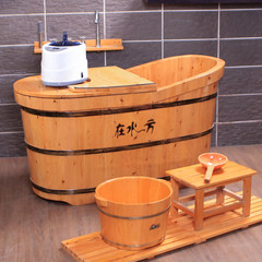 In the water side of cedar casks fumigation bath tub bath tub bath tub adult wood cask barrel for household 1.4 meters with cap two