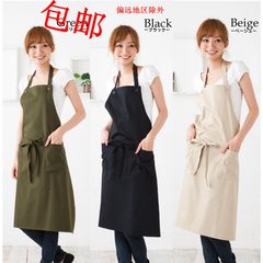 New Korean apron, Japanese high grade apron, fashionable coffee shop, beauty salon, Western Restaurant Black (trumpet)