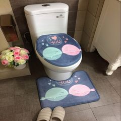 Cartoon toilet mat high-grade bathroom toilet mat mat u absorbent mat. (two dolphins) combination