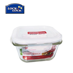 LOCK&LOCK LLG205 300ML, a special heat-resistant glass lunch box for microwave oven Rectangular 630ML medium capacity