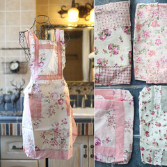 Korean wife pastoral small fresh floral Princess Korean flounce Home Furnishing waiter apron apron overclothes 4# crush floral system