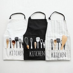Mail northern Europe simple tableware, pattern aprons, pure cotton fabric, kitchen, home, baking apron, work clothes white