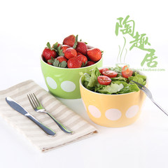 Tableware, large fruit fresh-keeping box, ceramic fresh-keeping bowl, covered refrigerator storage box, household microwave oven lunch box Green CB199