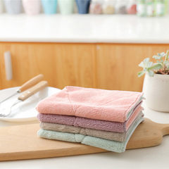 Peach household daily necessities double face water absorption thickening dish towel, kitchen 100 cloth fiber thickening cloth 100 clean cloth green + gray