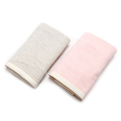 En Johnson Lee high-grade cotton wedding wedding wedding home and wash adult absorbent towel bag mail Japanese simple women's face towel [light pink 2] 75x35cm