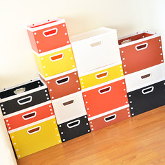 促销包邮 FZ创意生活 塑料储物箱 杂物箱 收纳箱 纯色diy收纳盒 60*50*28.5cm（特大号） 白色