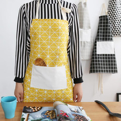 Japanese Cotton Apron painting clothing work clothes shop Bakery Kitchen smock baking apron white square