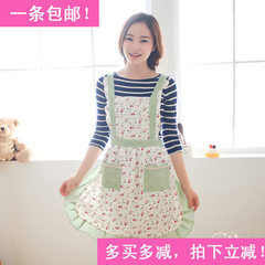 Korean shipping / pastoral style Lace Cotton Apron dress cute small Suihua Korean clothing Home Furnishing Scarlet dress