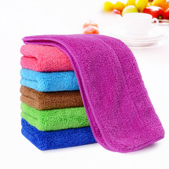 Coral rags can not absorb hair, thicken floor, table glass, dishcloth, kitchen cleaning towel, dishcloth cloth 30*30 compound thickening (hook)