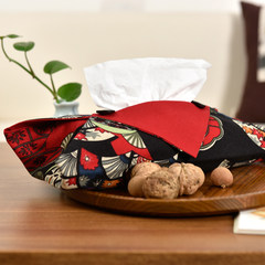 Chinese cloth towel box cotton towel sets bedroom living room garden pumping paper box stalls with silk darktoy gules
