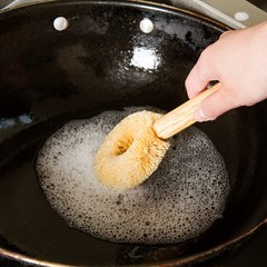 日本进口厨房清洁刷洗锅刷洗碗刷天然植物纤维刷木柄刷锅器家庭刷