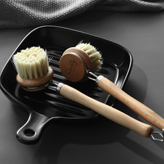 Japanese household beech long handle does not hurt the hand brush pan non stick oil cleaning brush artifact brush soft nylon brush