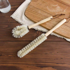 Cute Japanese style wooden handle brush, practical long handle bottle brush, cleaning brush, cup brush