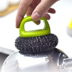 2 sets of cleaning brush with steel brush, steel ball pot, bowl brush without oil, does not hurt the kitchen brush scrub brush
