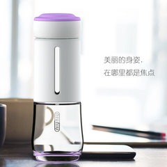 清新耐热玻璃瓶可爱便携过滤水杯简约随手杯女办公室个性花茶杯子 香堇紫320毫升