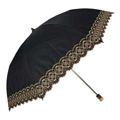 Taiwan Fumao import 2017 black tape sunshade professional sun umbrella super light folding umbrella creative female palace Navy Blue