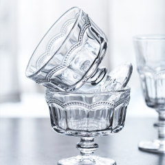 January European Style Lace embossed glass cup with ice cream dessert cold drinks a cup of red wine goblet High lace cup