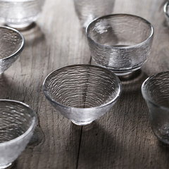 January light hammer Japanese small cup glass mesh pattern fair cup of tea cup small glass heat-resistant glass cup Flanging cup