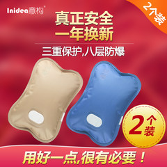 The structure has been filled with water, explosion proof charging hot water bag, warm hand treasure, warm baby, lovely Korean version, warm water Bao electric warm bag Navy Blue
