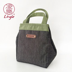 Lunch bag, heat preservation and cold holding bag, lunch bag, portable lunch box, bag package, Japanese style hand carry Ling music Green Brown