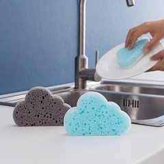 Tokyo house clouds washing dishes, sponge cleaning kitchen, creative washing pans, washing brushes, household water cleaning, decontamination, 100 clean cloth Brown [gift box] -340ML