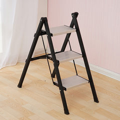 Domestic small folding ladder stool, 234 step thickening aluminum alloy pedal, special herringbone ladder mail black